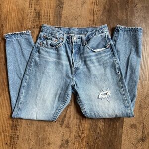 Levi's Women's 27x28 Mom Jeans Denim Blue Straight Tapered High Rise Cotton